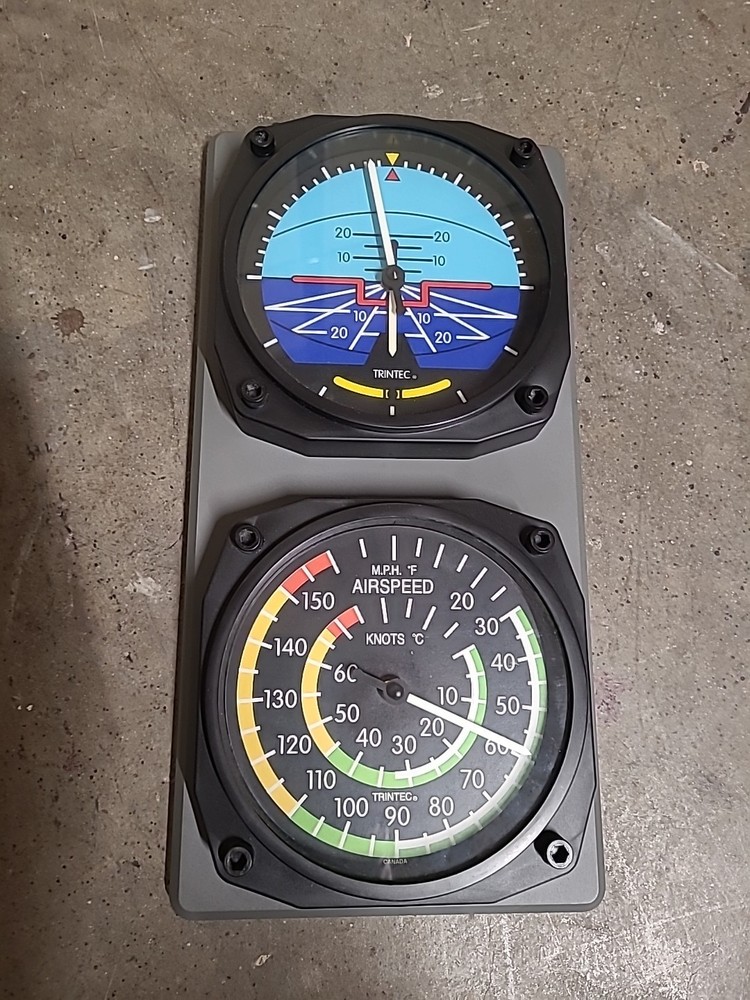 TRINTEC Artificial Horizon Clock & Airspeed Indicator Thermometer Console