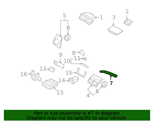 Genuine GM Charcoal Instrument Panel Bezel 96475291