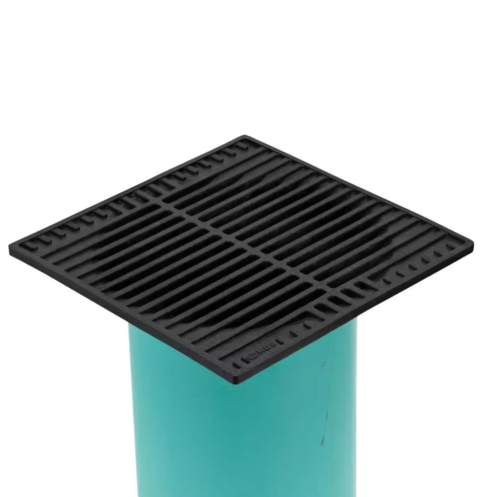 9 in Plastic Square Drainage Grate Black Replacement for Catch Basin 970