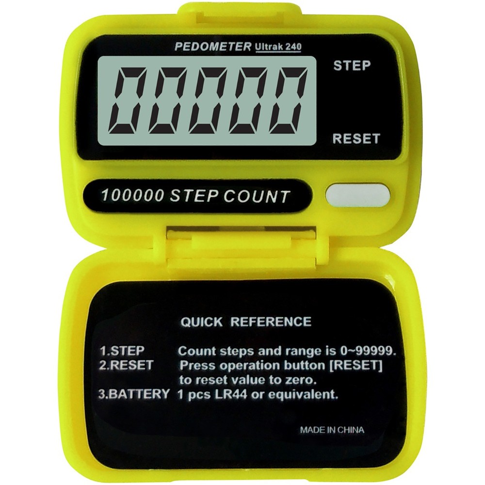 Ultrak 240 - Electronic Step Counter Pedometer - Yellow