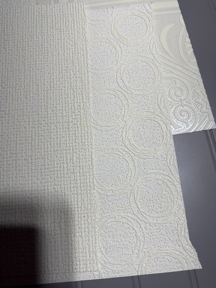 10 Assorted Vintage Textured White Wallpaper Samples / Remnants. Set 4.