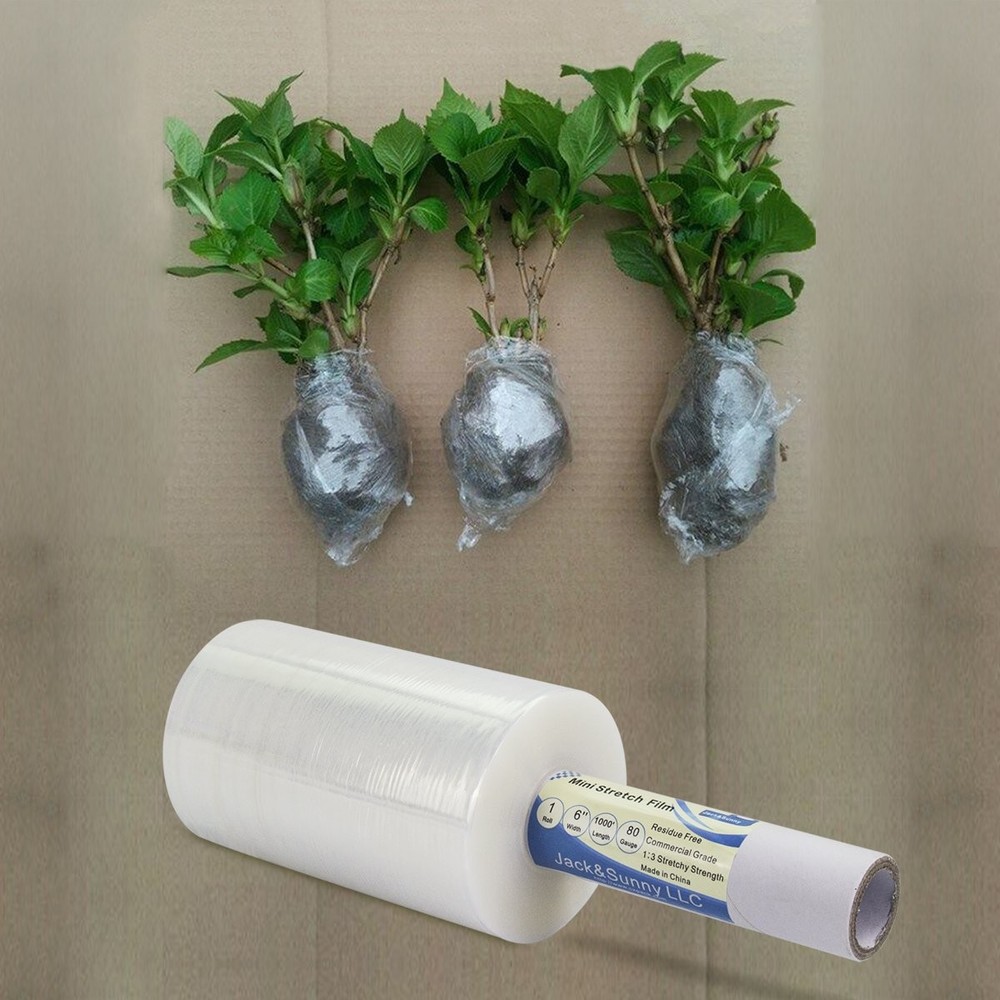 Clear Stretch Wrap 6"×1000' Plastic Roll for Moving 6'' clear,