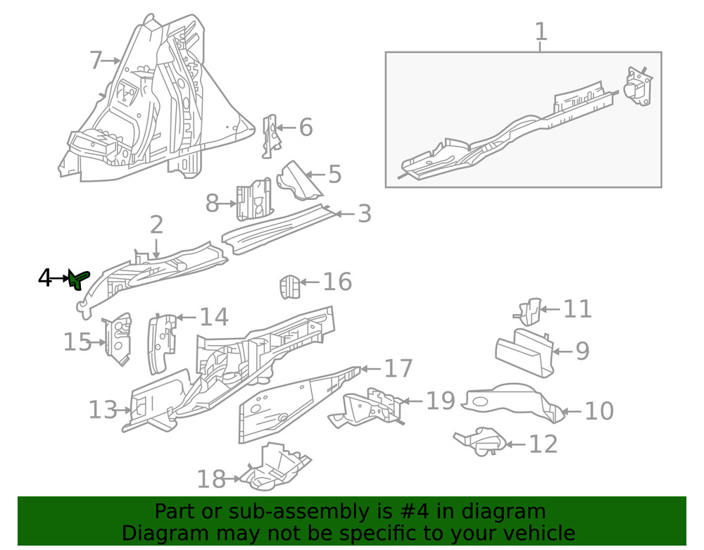 Genuine GM Rail Support Bracket 84105752