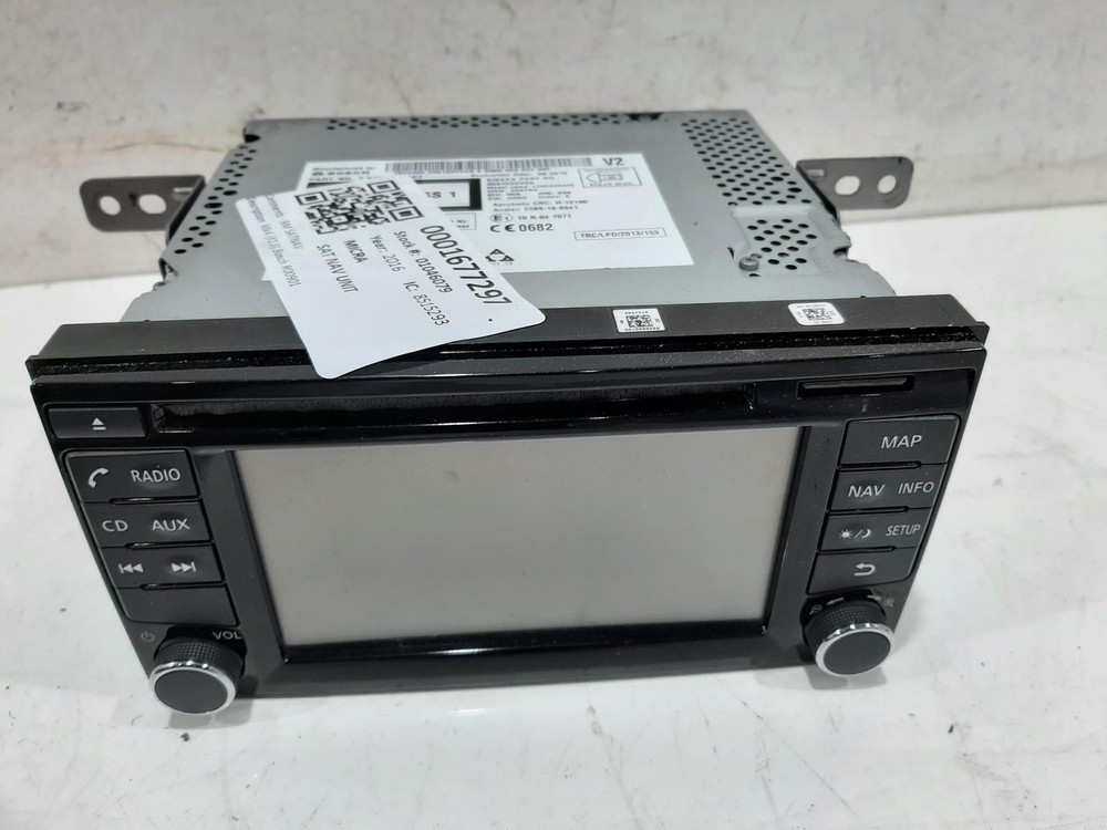 2016 NISSAN MICRA SAT. NAV. UNIT Satellite Navigation Head Unit