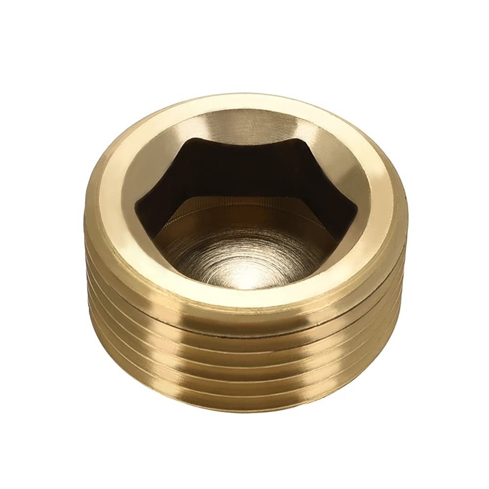 3/8 in NPT Plug Brass Pipe Fitting Countersunk Hex Thread Adapter 3 Pcs