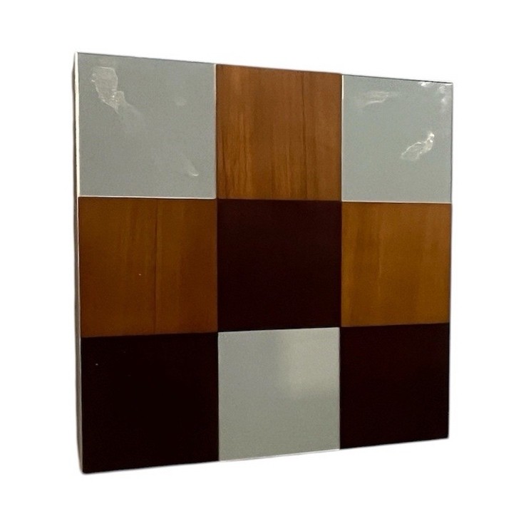 Metal Storage Cabinet with Grid Pattern Front, Hooks, and Compartments