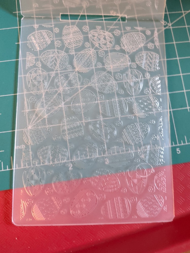 Universal Thin plastic 3d embossing folder Easter Egg Hunt Dye Party Church