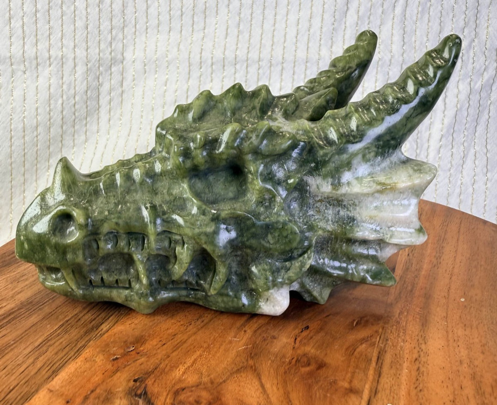 Jade Dragon Skull Carving