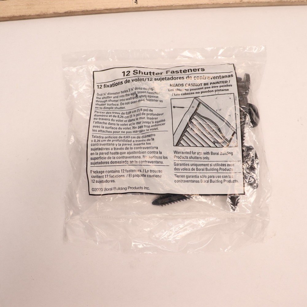 (12-Pk) Vantage Exterior Shutter Fasteners Black 3"