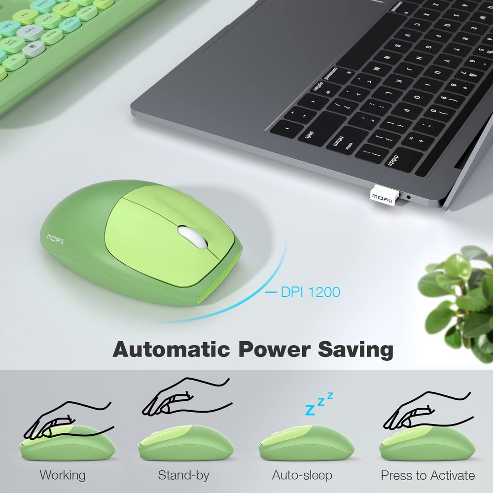 Wireless Keyboard and Mouse Combo, Computer Full Size Keyboard, 2.4GHz USB Dr...