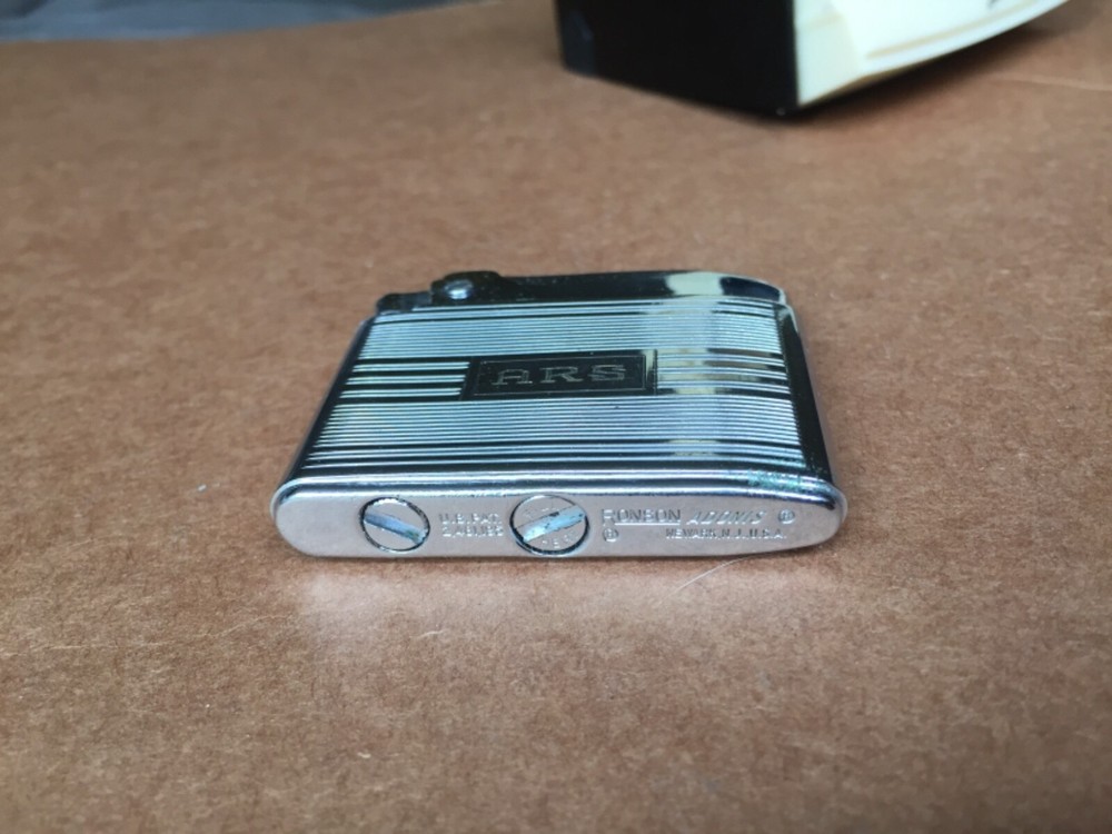 vintage ronson adonis lighter chrome streamlined art deco box instuctions