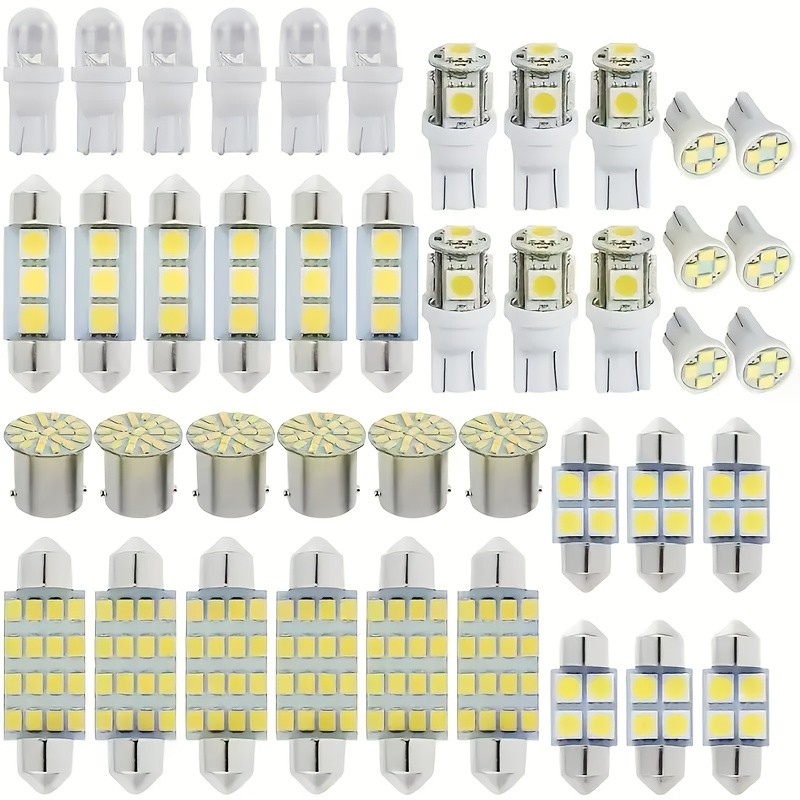 42 Pieces Interior Car Lights Super Bright White Dome Map Tail Cab Lights Bulb