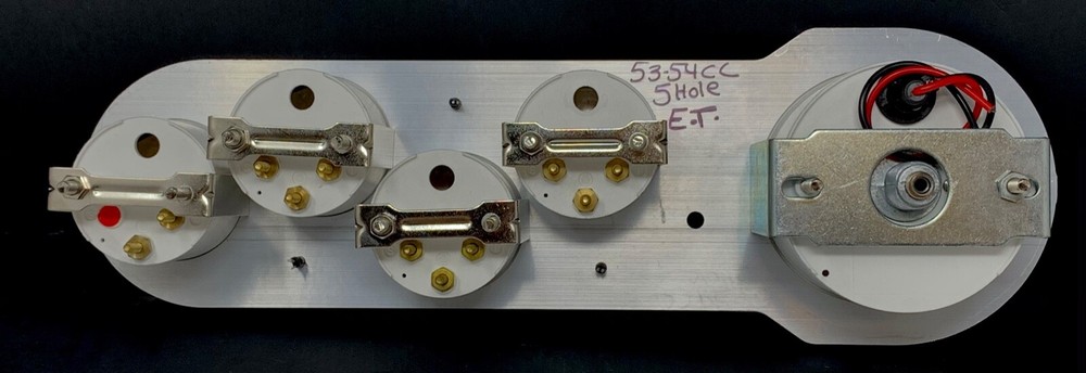 1953 1954 Chevy Car 5 Gauge Dash Panel Engine Turned Insert Set White