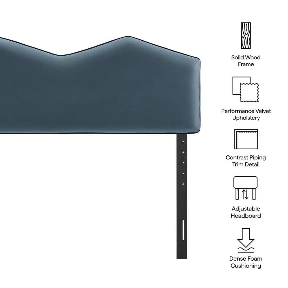 Cosette Performance Velvet Full Size Headboard in Cadet Blue