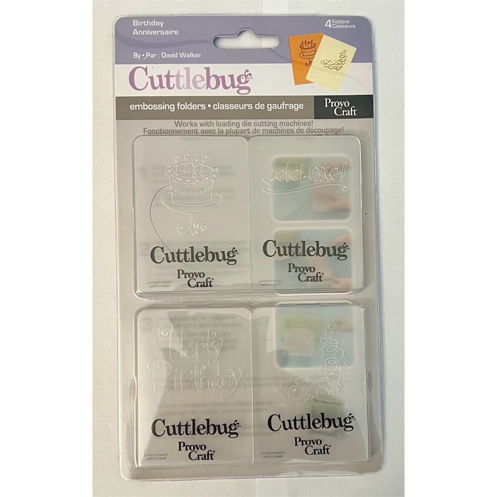 Cuttlebug Embossing Folders Birthday Theme 4 Piece Set Provo Craft