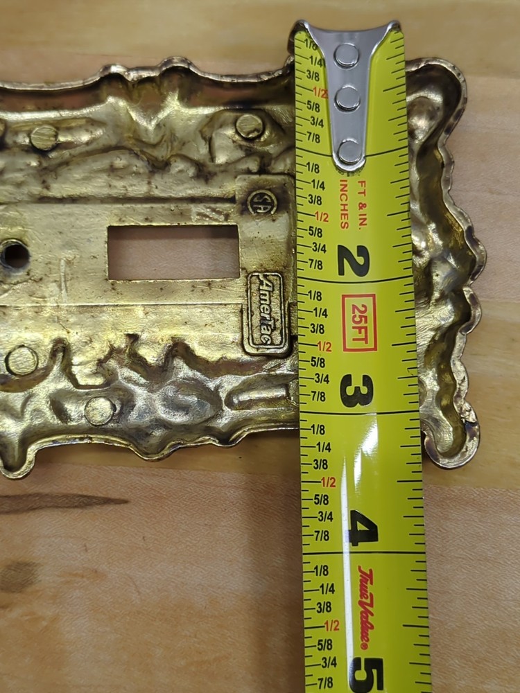 Vintage AmerTac Brass Single Light Switch Plate