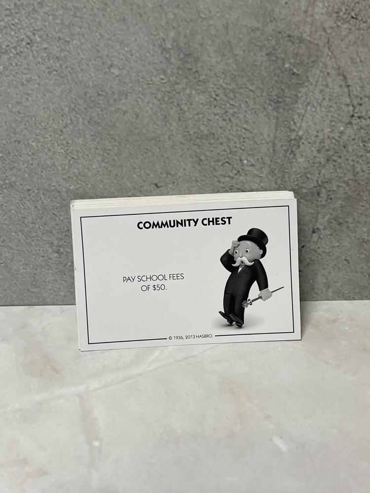 2013 Monopoly Pearl Edition - Replacement Community Chest cards