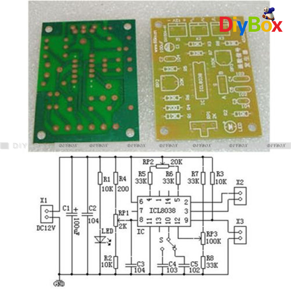 ICL8038 Function Signal Generator Module Sine Square Triangle Wave Output Sets D