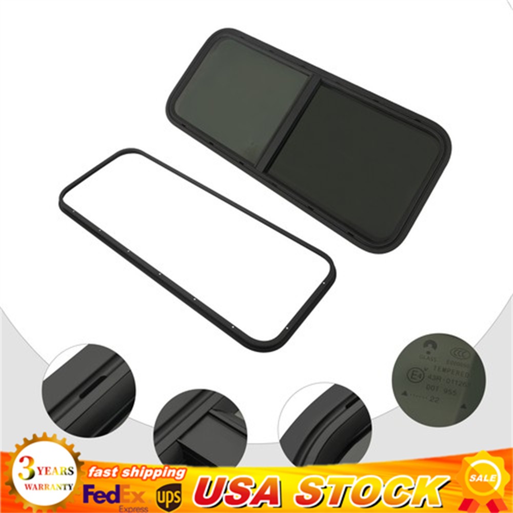 42" W x 22" H  RV Exit Window Camper Sliding Glass Window Replacement with Trim