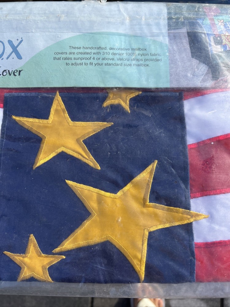 American Flag Mailbox Cover Decorative NWT Embroidered