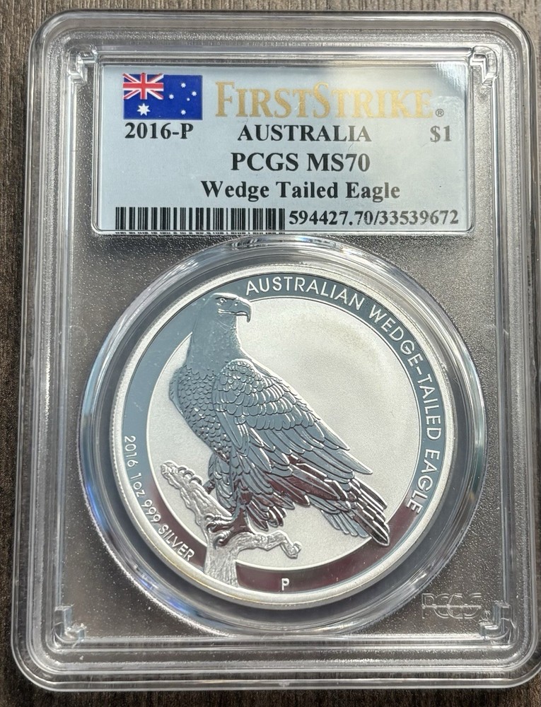 2016 Australia $1 Silver Wedged Tail Eagle PCGS MS 70 First Strike