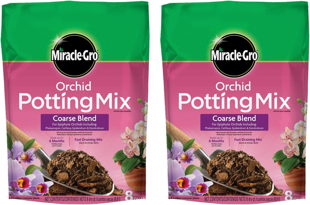 Miracle-Gro Orchid Potting Mix Coarse Blend, 8Qt., 2-Pack
