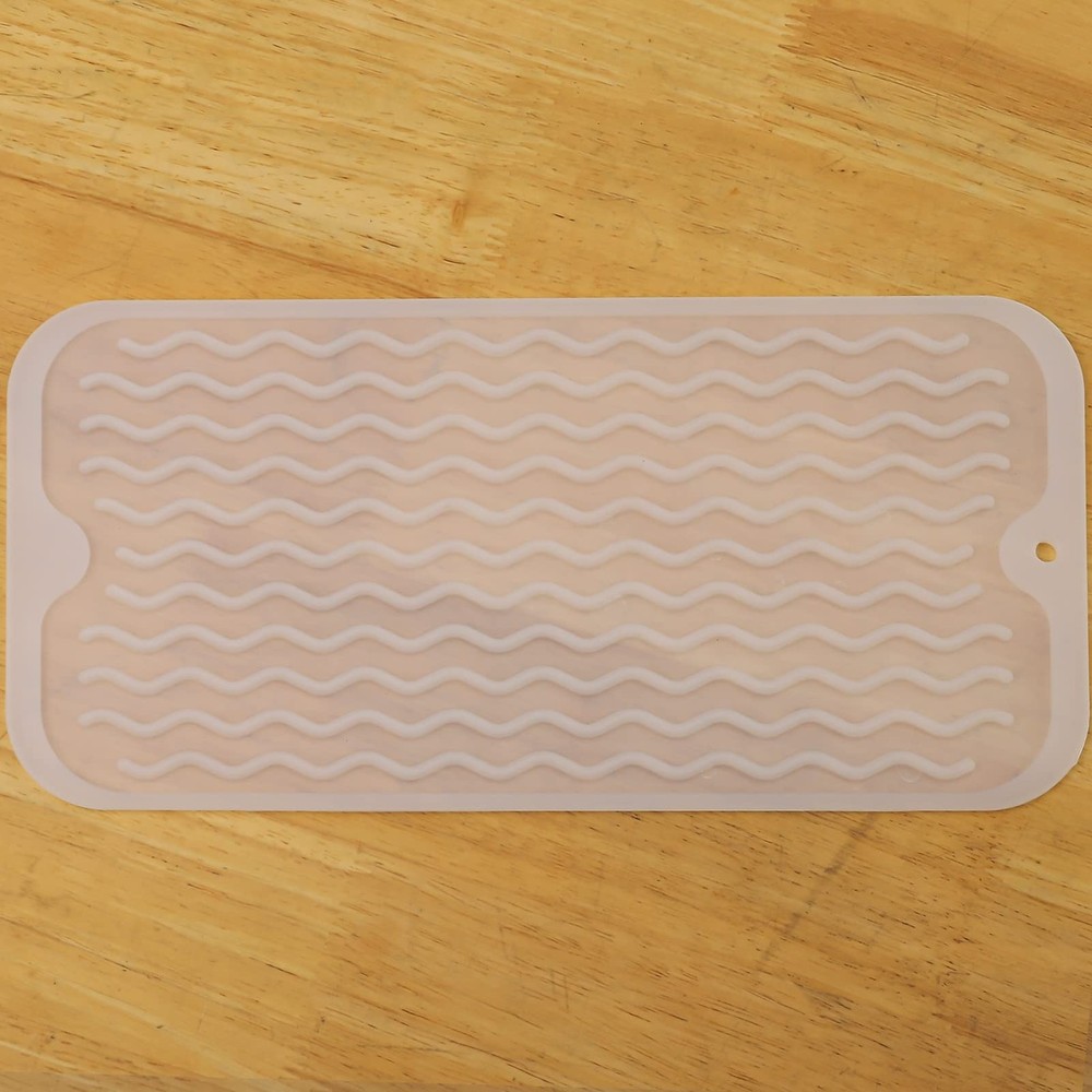 MicoYang Silicone Dish Drying Mat for Multiple 12"L x 6"W, Translucent