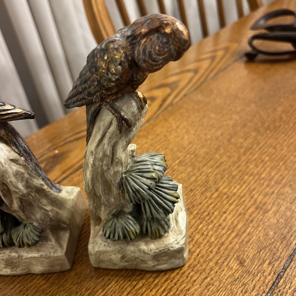 Vintage Parrot Parakeet Pair Bookends