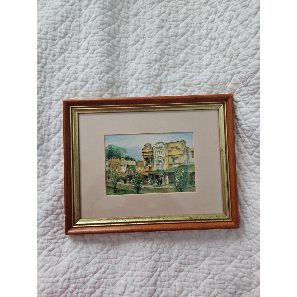 Visiting Leura village by Essie Nangle Framed artwork