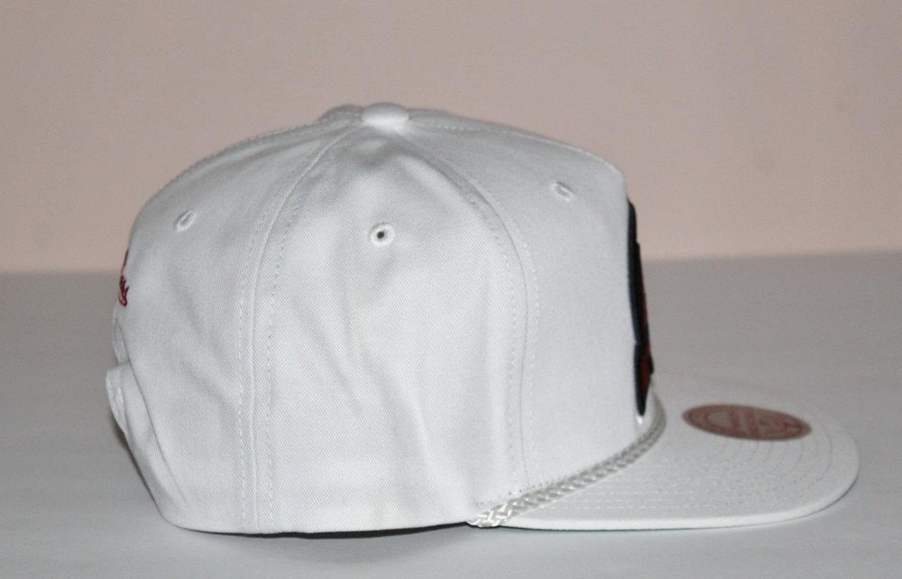 Mitchell & Ness NEW JERSEY DEVILS Cap Snapback WHITE Hat ROPE A-FRAME *6J