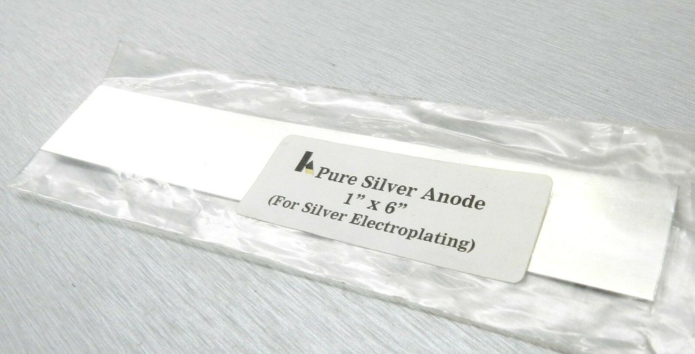 Silver Plating Anode Pure .999 for Silver Electroplating 1" x 6" Anode by Krohn