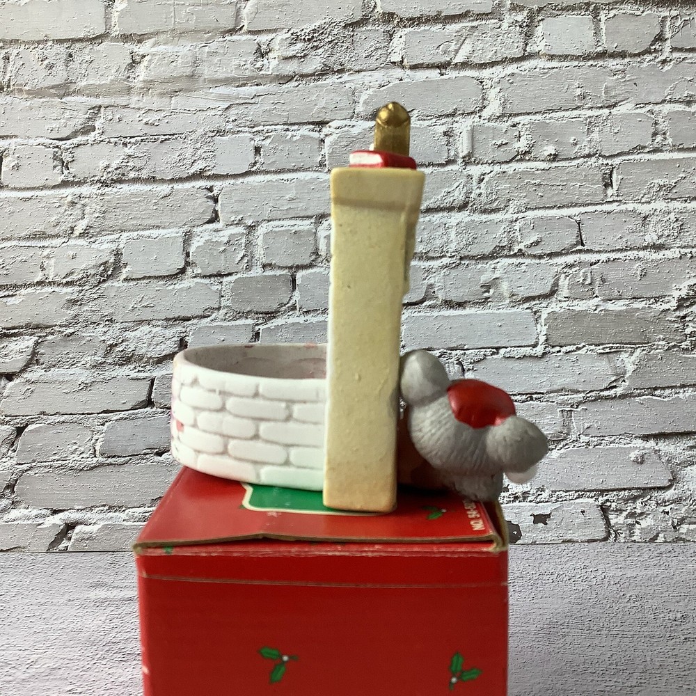 Vintage Night Before Christmas Ceramic Candle Holder-ORIGINAL BOX-