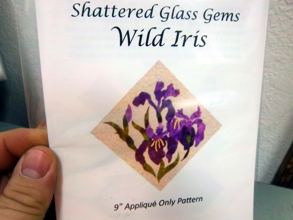 Shattered Glass Quilt pattern, WILD IRIS, by stitches from heaven, 9" pattern