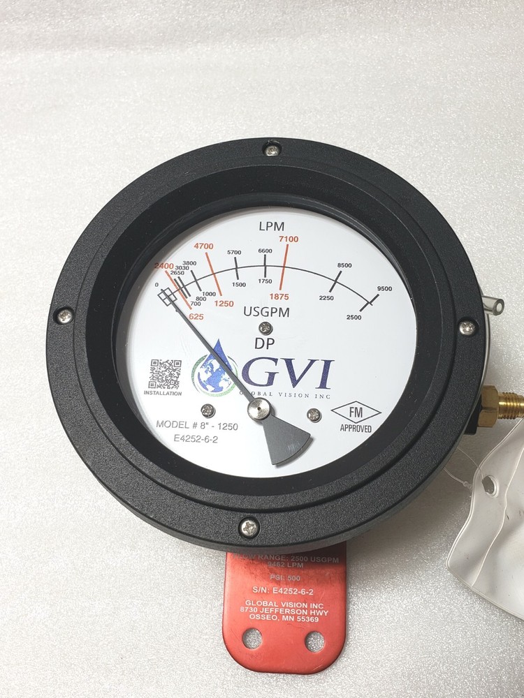 Global Vision GVI Model #8"-1250 Fire Pump Flow Test Meter