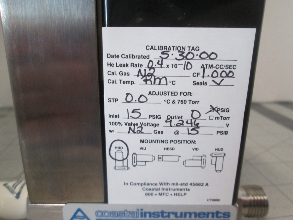 Unit, UFC-1100, N2, 500 SCCM, Mass Flow Controller, Used