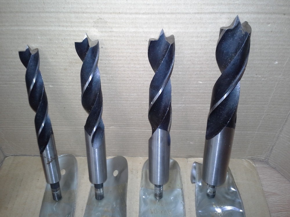 4PC. AMT Wood Working Drill Bits 5/8", 3/4", 7/8", 1". VGC