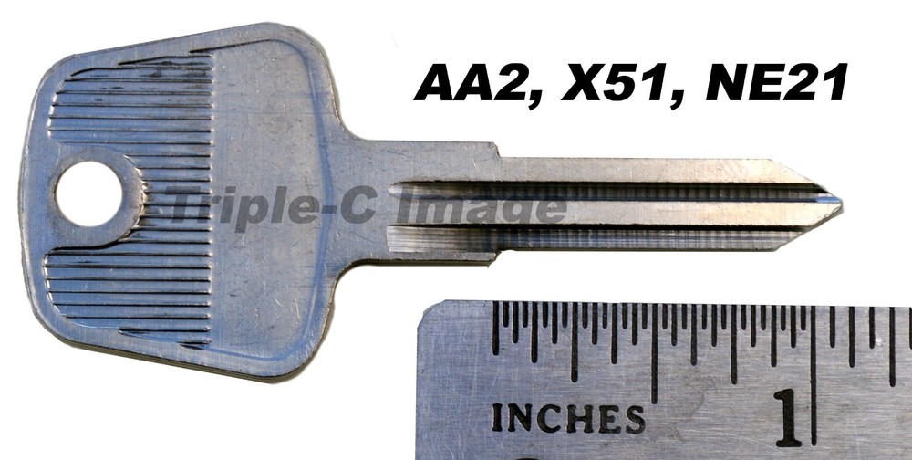 1973-77 MG MGB Midget ignition key blank - AA2