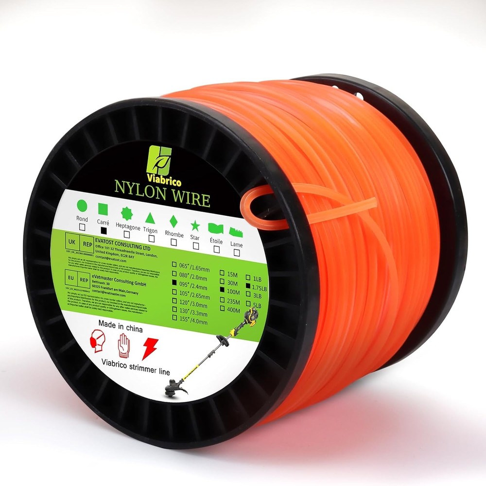 String Trimmer Line Square Orange Heavy Duty Weed Eater String Premium Nylon U