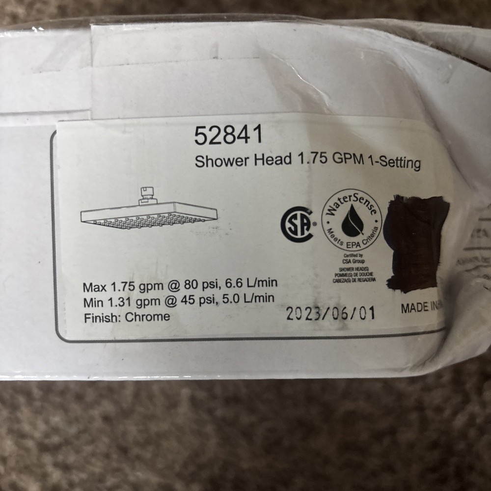 Delta 1-Pattern 8 in. Wall Mount Rain Fixed Shower Head in Chrome