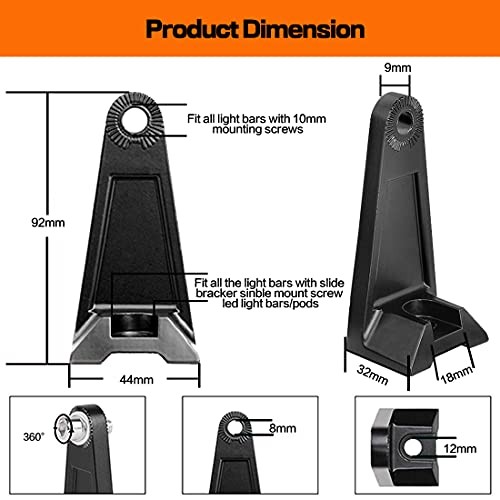 Side Brackets, Light Bar Mounting Brackets Kit - LED Light Bar Side Brackets