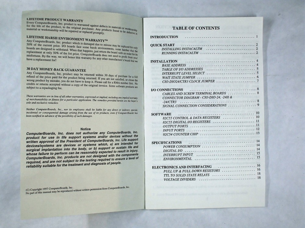 ComperBoards - CIO -DIO24 Digital Input / Output Board for ISA Computer Bus -