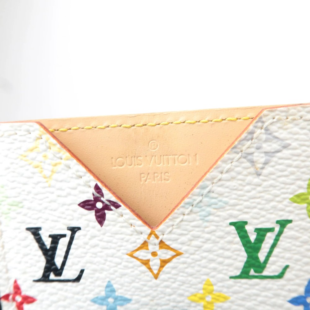 Louis Vuitton Monogram Multicolore Etui Miroir Compact Mirror Blanc M92651 Auth