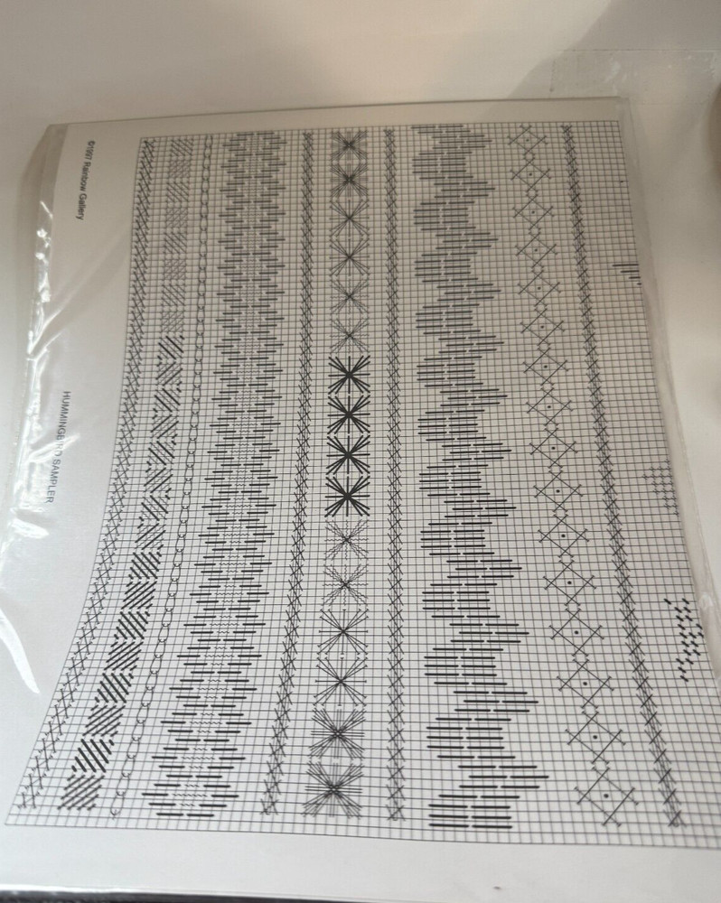 Hummingbird Sampler printed needlepoint pattern Rainbow Gallery AJR Patterson