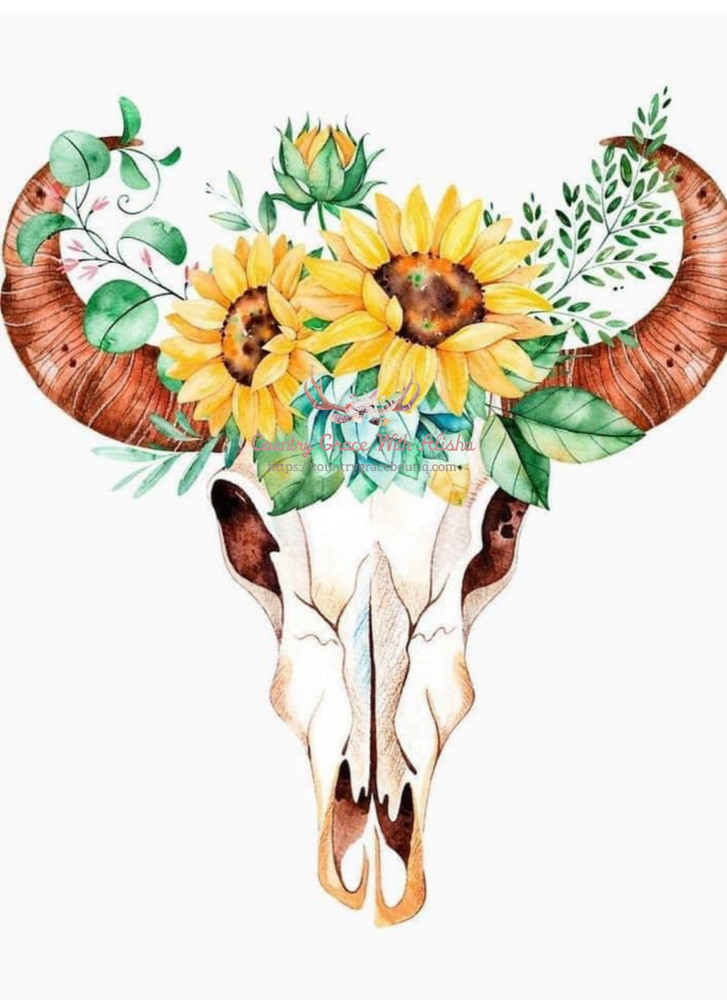 Bull Skull Sublimation Transfer Ready to Press