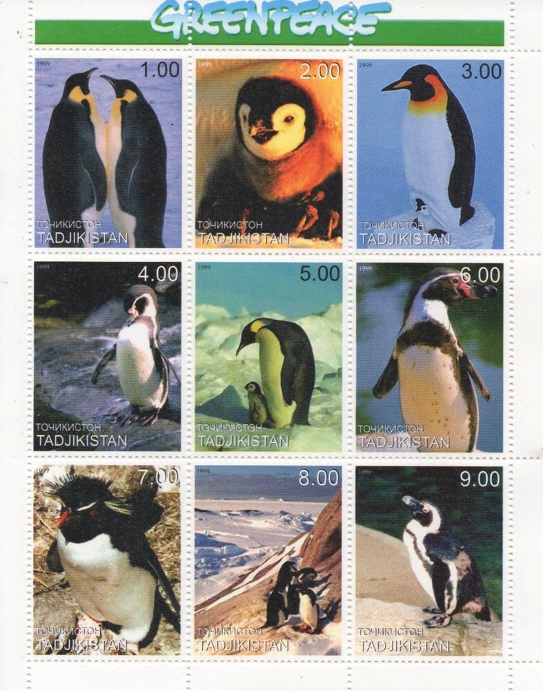 Penguins Greenpeace 1999 MNH stamp sheetlet