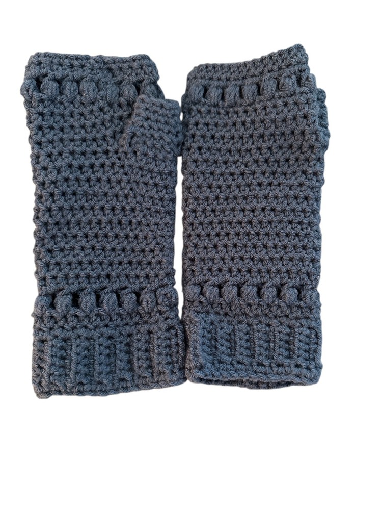 Steel Blue Wrist Warmers
