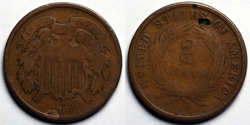1866 Two Cent Piece