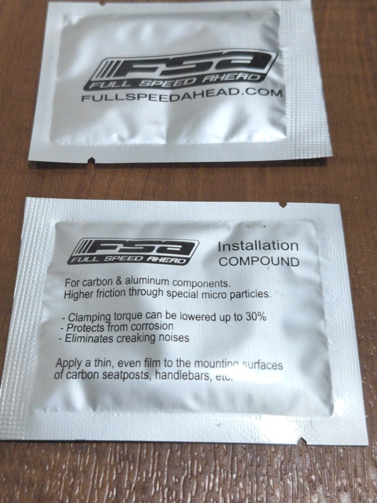 (2x) FSA Carbon Fiber Bicycle 🚴Assembly Compound/Paste 5g Individual Packets 🆕