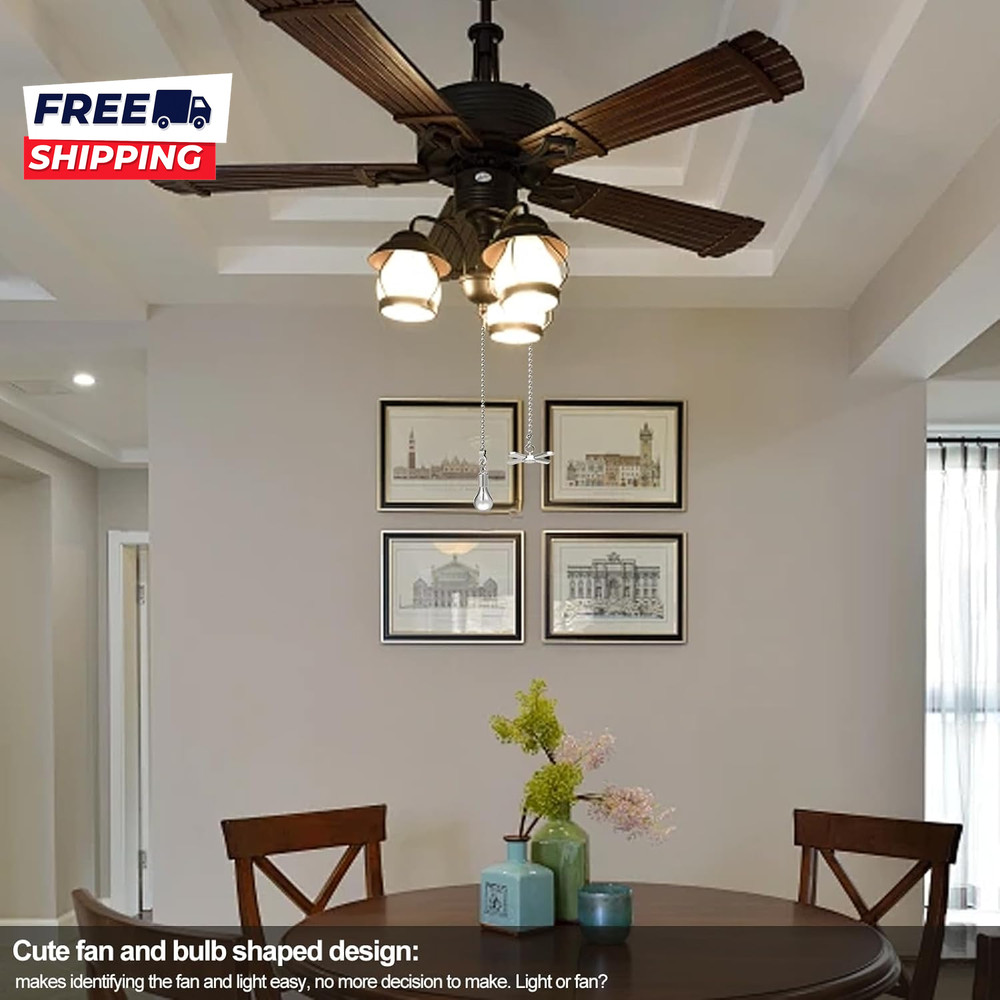Ceiling Fan Pull Chain Ornaments 13.6 Inches Fan Pulls Extension Chains Set