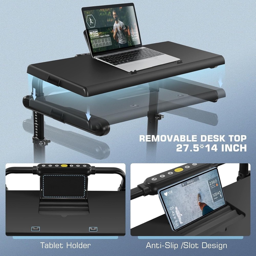 Foldable Under Desk Treadmill for Home Use, Remote-Controlled with LED Display#